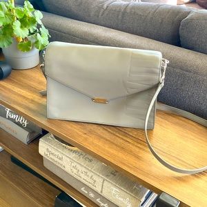 All Saints grey leather cross body purse